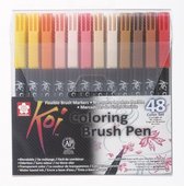Koi coloring brush pen set 48 stuks
