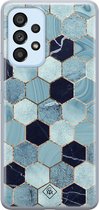 Casimoda® hoesje - Geschikt voor Samsung A33 - Blue Cubes - Backcover - Siliconen/TPU - Blauw