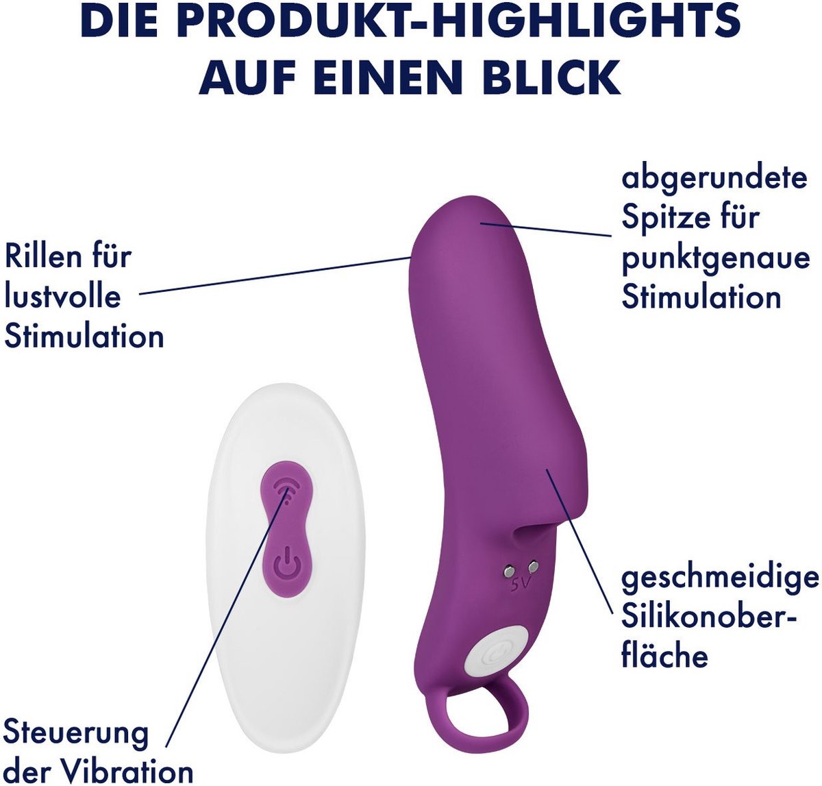 EIS Sweet vingervibrator met afstandsbediening, 10,5 cm