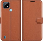 Mobigear Telefoonhoesje geschikt voor Realme C21 Hoesje | Mobigear Classic Bookcase Portemonnee | Pasjeshouder voor 3 Pasjes | Telefoonhoesje voor Pinpas / OV Kaart / Rijbewijs - Cognac