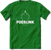 Poeslink! - Katten T-Shirt Kleding Cadeau | Dames - Heren - Unisex | Kat / Dieren shirt | Grappig Verjaardag kado | Tshirt Met Print | - Donker Groen - XL