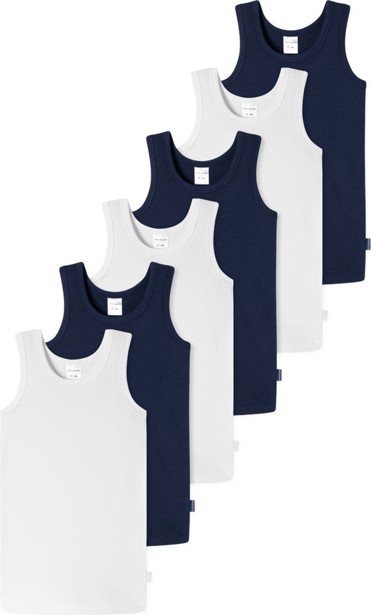 Schiesser Jongens onderhemd 6 pack Kids Boys 95/5 Organic Cotton