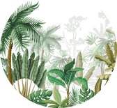 Sanders & Sanders zelfklevende behangcirkel tropische jungle bladeren jungle groen - 601146 - Ø 140 cm