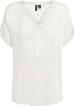 Vero Moda T-shirt Vmagathe S/s Fold Up Top Ga 10258456 Snow White Dames Maat - M