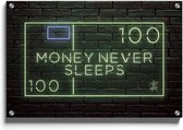 Walljar - Money Never Sleeps - Muurdecoratie - Plexiglas schilderij