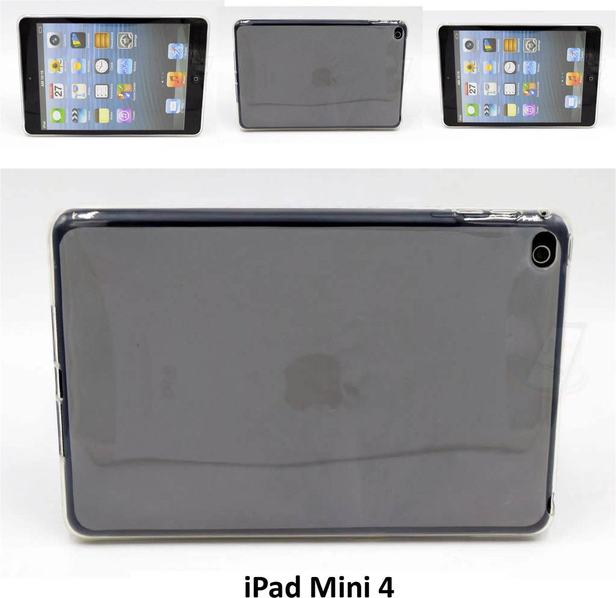 Apple iPad Mini 4 Transparant Achterkant - Book Case Tablethoes