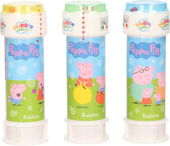 3x Peppa Pig bellenblaas flesjes met spelletje 60 ml voor kinderen - Uitdeelspeelgoed - Grabbelton speelgoed