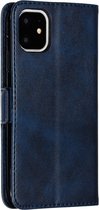 Peachy Leren Wallet Bookcase hoesje portemonnee iPhone 11 - Blauw