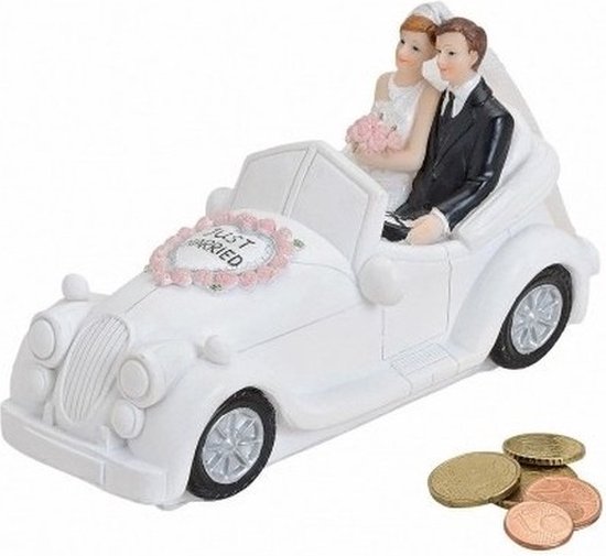 Just married trouwauto cabrio spaarpot bruiloft