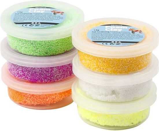 12x Knutsel Foam Clay klei 14 gram - Knutselset boetseerklei gekleurd