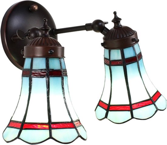 LumiLamp Wandlamp Tiffany E14/max Glas, Metaal Muurlamp Sfeerlamp Tiffany Lamp