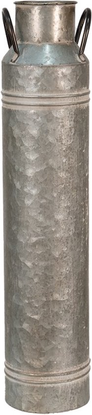 Decoratie Melkbus 14*13*61 cm Grijs Metaal Melkkan Metalen Melkbus Woonaccessoires