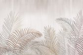 Fotobehang Palmbladeren Op Een Lichte Achtergrond - Vliesbehang - 400 x 280 cm