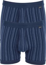 SCHIESSER Original Classics shorts (2-pack) - Feinripp met gulp - blauw gestreept - Maat: 4XL