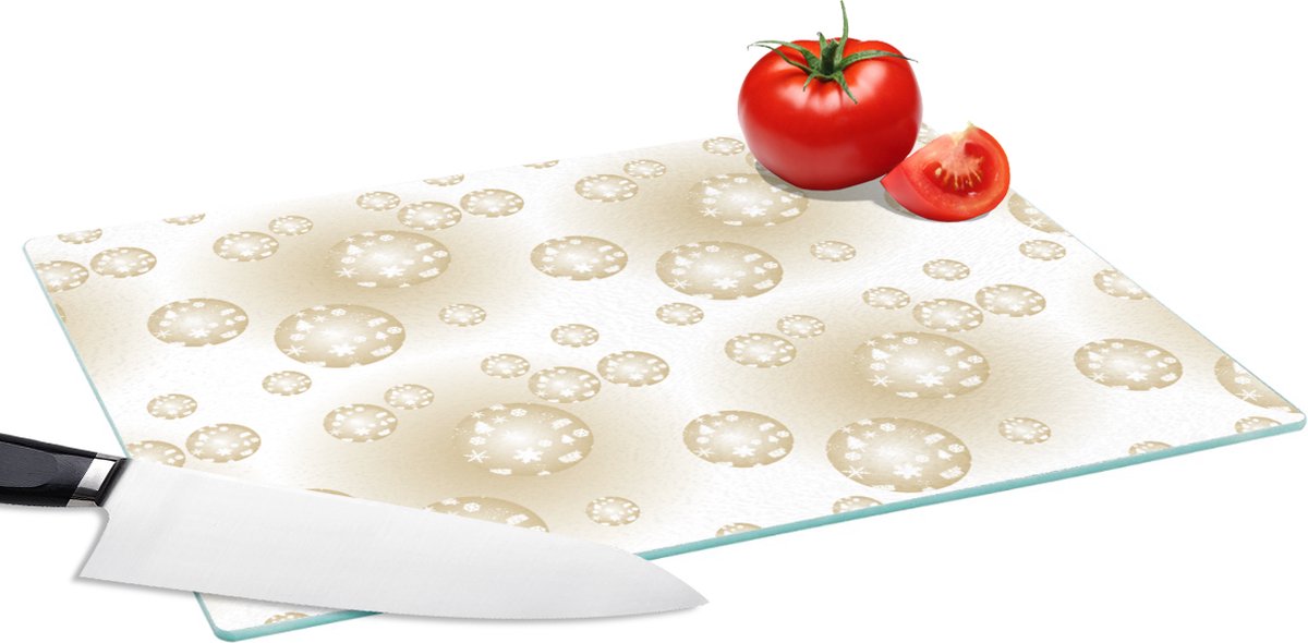 Glazen Snijplank - 39x28 - Kerstballen - Winter - Patronen - Kerst - Snijplanken Glas