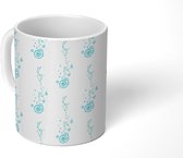 Mok - Koffiemok - Schelpen - Onderwater - Bubbel - Blauw - Design - Mokken - 350 ML - Beker - Koffiemokken - Theemok