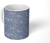 Mok - Koffiemok - Lijn - Zwart - Wit - Patronen - Mokken - 350 ML - Beker - Koffiemokken - Theemok