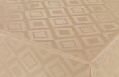 Tafelzeil/tafelkleed Damast gouden ruiten print 140 x 300 cm - Tuintafelkleed