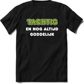 80 Jaar Goddelijk - Feest kado T-Shirt Heren / Dames - Wit / Groen - Perfect Verjaardag Cadeau Shirt - grappige Spreuken, Zinnen en Teksten. Maat M