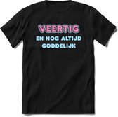 40 Jaar Goddelijk - Feest kado T-Shirt Heren / Dames - Licht Blauw / Licht Roze - Perfect Verjaardag Cadeau Shirt - grappige Spreuken, Zinnen en Teksten. Maat 3XL
