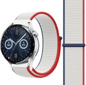 Strap-it Nylon smartwatch bandje - geschikt voor Huawei Watch GT / GT 2 / GT 3 / GT 3 Pro 46mm / GT 2 Pro / GT Runner / Watch 3 & 3 Pro - Frankrijk