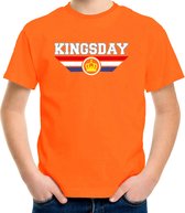 Kingsday t-shirt - oranje - kinderen - Koningsdag / EK/WK outfit / kleding 146/152