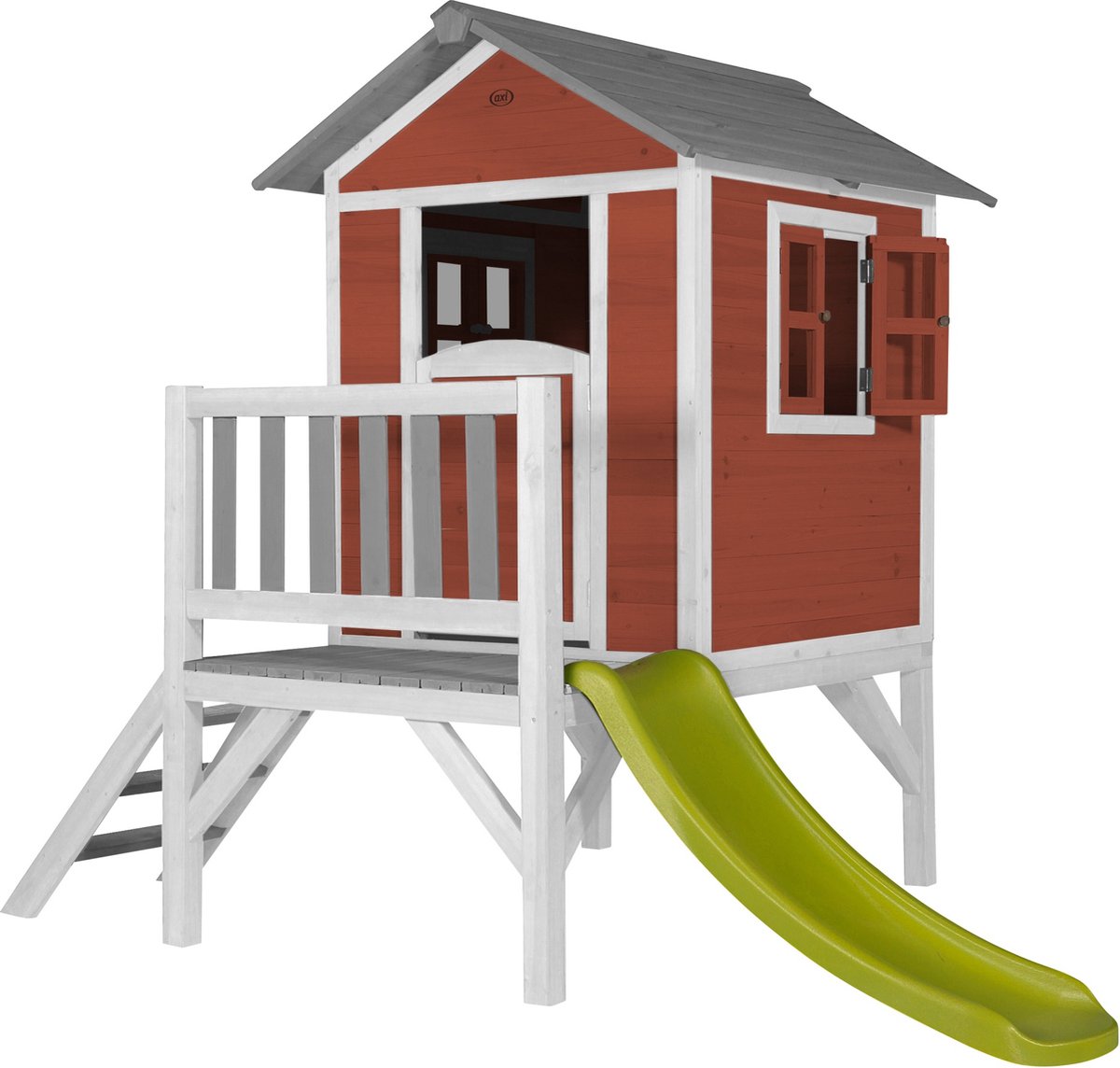 Axi Beach Lodge Xl Speelhuis Op Palen En Groene Glijbaan Speelhuisje Voor De Tuin