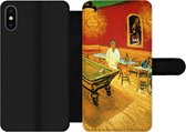 Bookcase Geschikt voor iPhone XS telefoonhoesje - Het Nachtcafé - Vincent van Gogh - Met vakjes - Wallet case met magneetsluiting