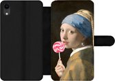 Bookcase Geschikt voor iPhone XR telefoonhoesje - Meisje met de parel - Vermeer - Lolly - Met vakjes - Wallet case met magneetsluiting