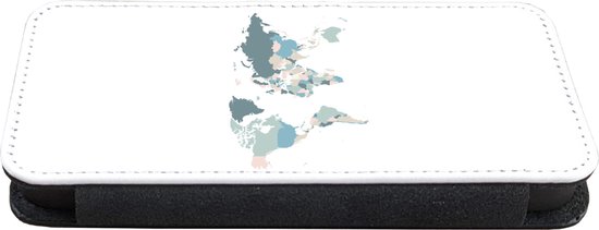Étui pour téléphone iPhone XR Bookcase - Carte du Wereldkaart - Pastel - Landen - Avec compartiments - Étui portefeuille avec fermeture magnétique