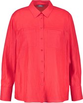 SAMOON Dames Overhemdblouse met borstzakken Strawberry Red-52