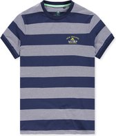 New Zealand Auckland - Poutoa T-shirt Blauw Gestreept - Maat L - Modern-fit
