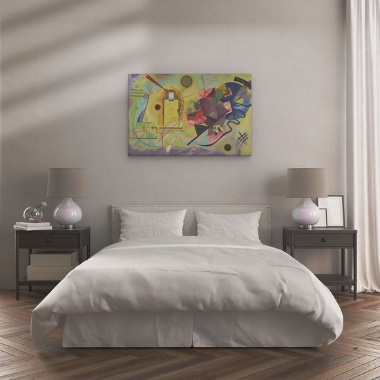 Artaza Toile Peinture Jaune, Rouge, Blauw - Wassily Kandinsky - 120x80 - Groot - Art - Impression sur toile