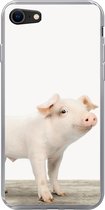 Geschikt voor iPhone SE 2020 hoesje - Varkentje - Big - Dieren - Roze - Jongens - Meisjes - Kinderen - Siliconen Telefoonhoesje