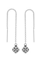 Zilveren oorbellen | Chain oorbellen | Zilveren chain oorbellen, Keltische knoop bestaande uit vier triquetra’s