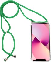 H.K. backcover/achterkant/hoesje met koord groen geschikt voor Apple iPhone 11 + Glasfolie