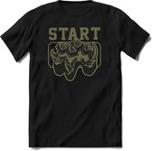 Start the game | Gaming kado T-Shirt heren - dames | Groen | Perfect game pc cadeau shirt | Grappige console spreuken - zinnen - teksten Maat S