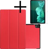 Hoesje Geschikt voor Lenovo Tab P11 Hoesje Case Hard Cover Hoes Book Case Met Screenprotector - Rood.