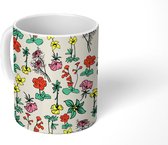 Mok - Koffiemok - Patroon - Bloemen - Planten - Mokken - 350 ML - Beker - Koffiemokken - Theemok
