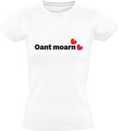 Oant Moarn Dames t-shirt | Friesland | Piet Paulisma | weerman | cadeau | Wit