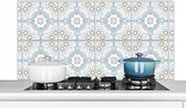 Spatscherm keuken 120x60 cm - Kookplaat achterwand Bloemen - Portugal - Design - Muurbeschermer - Spatwand fornuis - Hoogwaardig aluminium