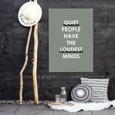 MOODZ design | Tuinposter | Buitenposter | Quiet people have the loudest minds | 50 x 70 cm | Groen