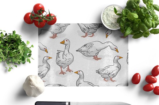 Planche à découper en Verres - 28x20 - Motif - Vogel - Oie - Planches à découper en Glas