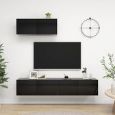 vidaXL Tv-meubelen 3 st spaanplaat hoogglans zwart
