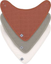 Lassig Rust/Olive/Milky 3 Stuks Hydrofiel/Terry Bandana Slab 1312027989