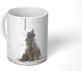 Mok - Maine Coon kat zittend in de vensterbank - 350 ML - Beker - Uitdeelcadeautjes