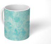 Mok - Patroon - Waterverf - Turquoise - Mokken - 350 ML - Beker - Uitdeelcadeautjes