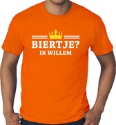 Grote maten Koningsdag t-shirt biertje ik willem - oranje - heren - koningsdag outfit / kleding XXXL