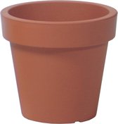 Basic plantenpot/bloempot kunststof dia 16 cm/hoogte 14.5 cm terra cotta voor binnen/buiten