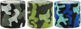 3 Stuks Sporttape – Camouflage – Viscose 5 cm – Blessure Tape – Flexibel & Extra Stevig